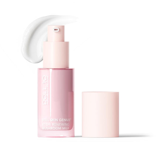 Doll Skin Genius™ Reishi Renewing Mushroom Milk – Hydrating Face Serum w/Reishi, Chaga & Lion’s Mane – Anti-Aging, Barrier Repair & Soothing Skincare for Dry, Sensitive or Mature Skin - 30 Day Supply