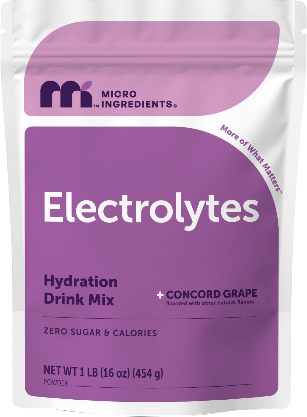 Micro Ingredients Electrolytes Powder, 2lbs (139 Servings) | Sugar Free | Sweet Concord Grape Flavor | 1,000 mg High Potassium Hydration Drink Mix | Keto Friendly, Non-GMO