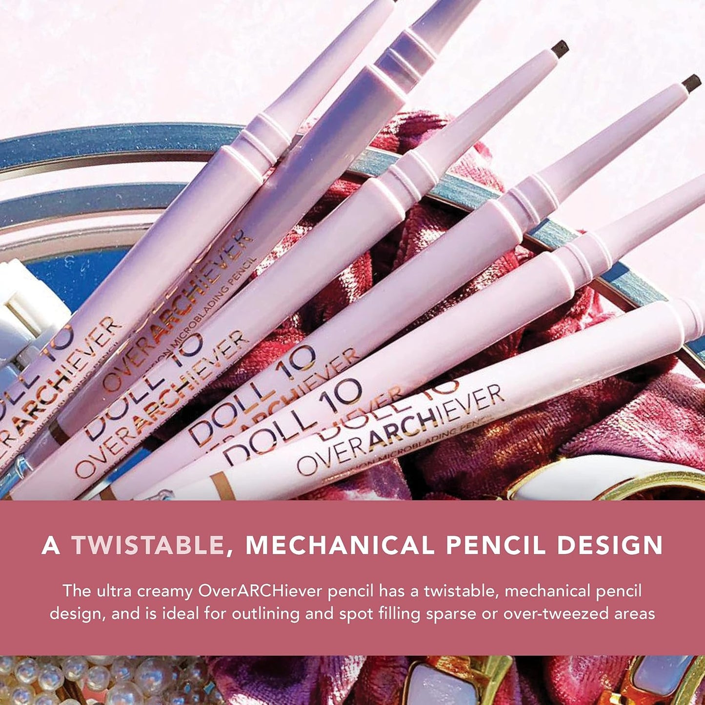 OverARCHiever Precision Microblading Brow Pencil - Ultra Fine Tip with Real Hair Look - Long-Lasting & Waterproof - Uses Biotin - Vegan & Cruelty Free (Universal Pencil)